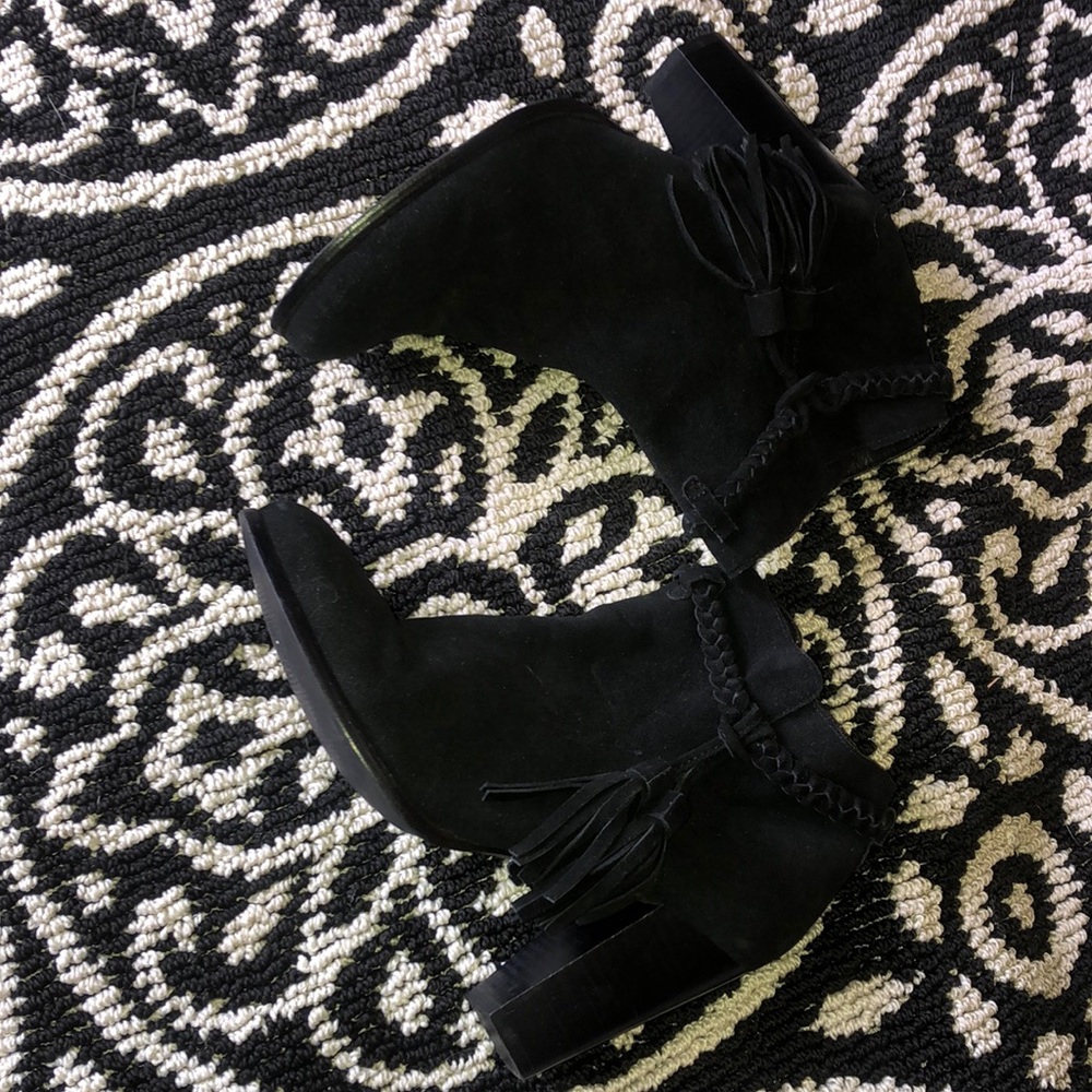 Faith black heeled ankle boots